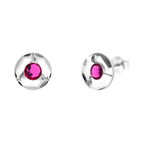 Sudraba auskari "Astra (Fuchsia)" ar Swarovski™ kristāliem